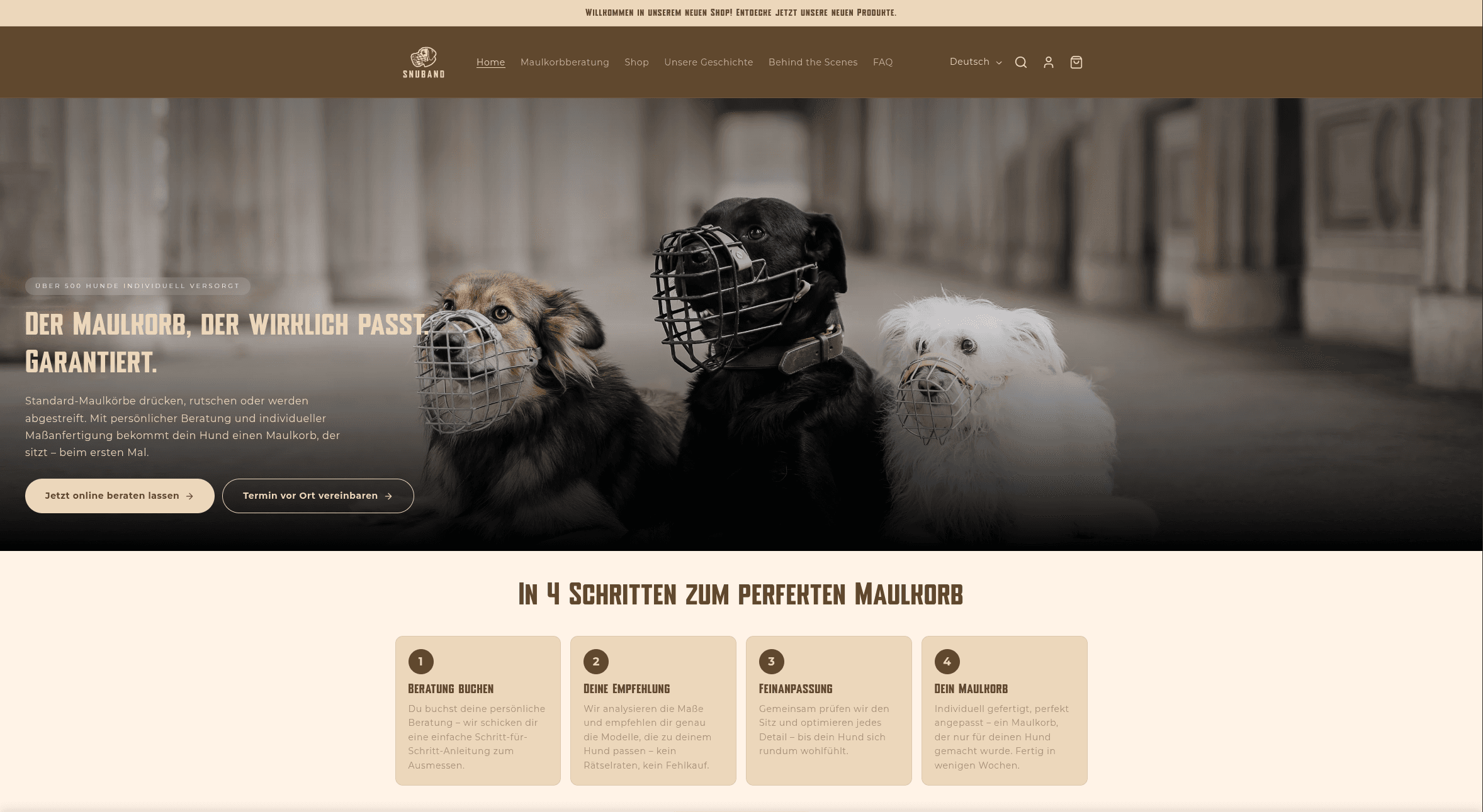 snuband shop homepage