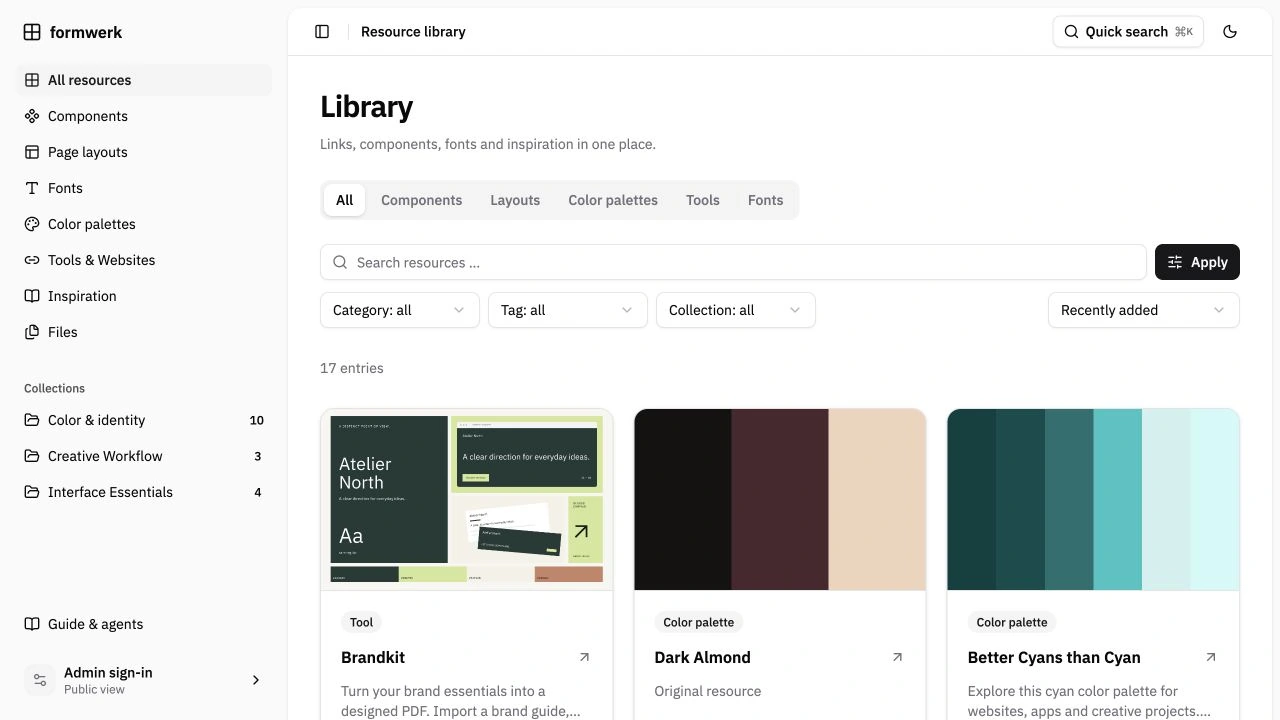 Content Library — actual project interface